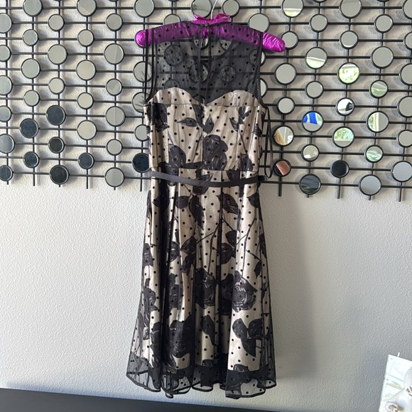 ⚡️HP⚡️Polka Dot Mesh Print  Fit and Flare Dress - Picture 10 of 16